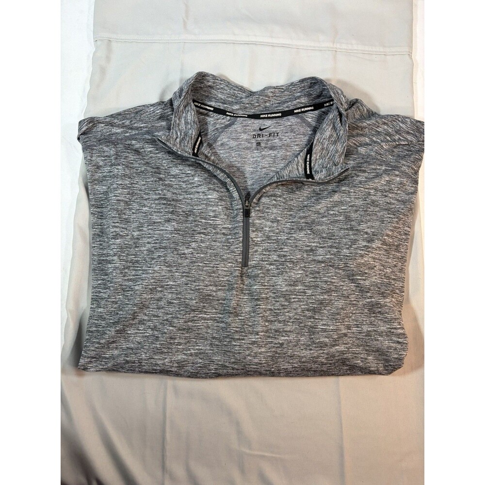 Nike Running Dri-Fit Shirt Long Sleeve Gray 1/4 Zip Mens XXL